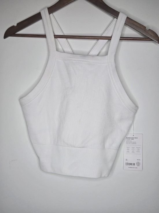 Athleta Tops - NWT Athleta Aurora White Ribbed Racer Back Square-Neck Cropped Camisole Size L
